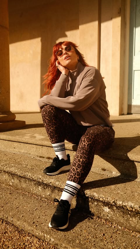 Instagram post by @helenanderz for Sweaty Betty. Caption reads: [...] just gained a big sister 🐆 AD The....