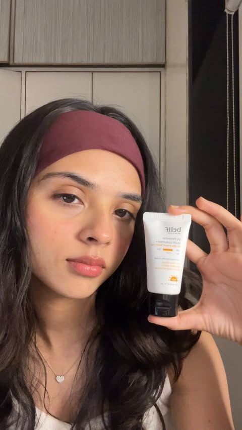 Instagram post by @yashviiimakwana for belif USA. Caption reads: my makeup routine keeps getting shorter all thanks....