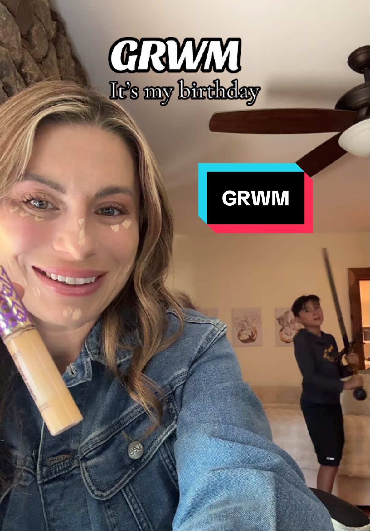 TikTok post by @lightwithkristi for Beachwaver. Caption reads: [...] @tarte cosmetics and I love the....