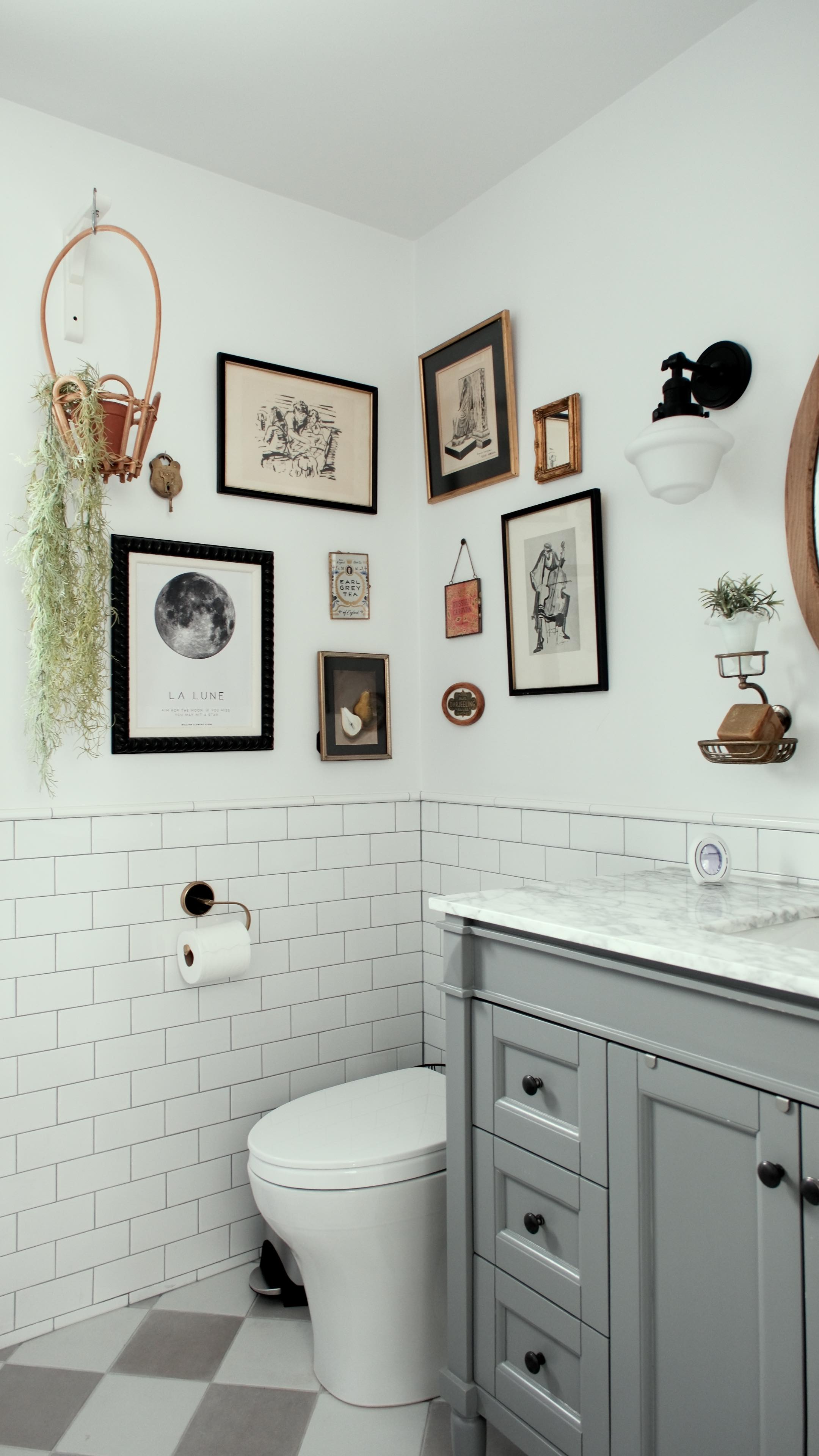 Instagram post by @thekwendyhome for Febreze. Caption reads: What would your dream bathroom look like? Would....
