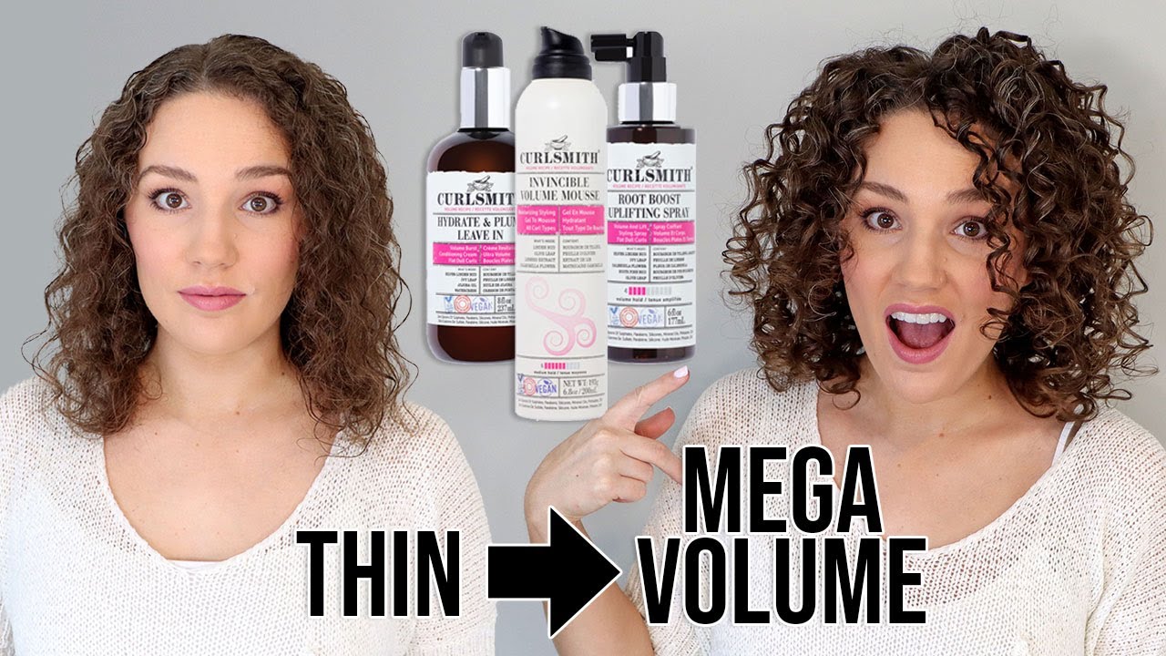 YouTube post by @GenaMarie for Curls Monthly. Caption reads: How to Get MEGA Volume in Thin Curly Hair + NEW....