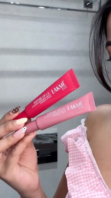 Instagram post by @sailimahajannn for Lakmé. Caption reads: Lip care, but make it juicy💋 Lakmē Peptide I.V.....