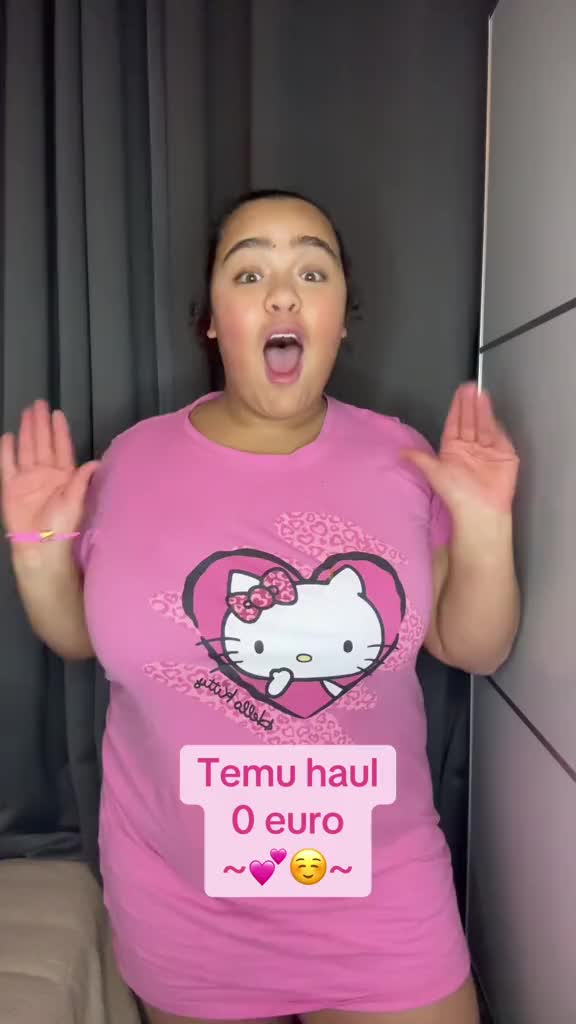 TikTok post by @felycia_brown for Temu. Caption reads: ❤Temu €0 haul part 2!!🔍kcb8622. Only for new....