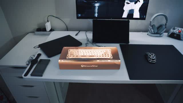 Instagram post by @kimnocz for GravaStar. Caption reads: New colorway! Gravastar V60 Pro Cyber Frost Black....