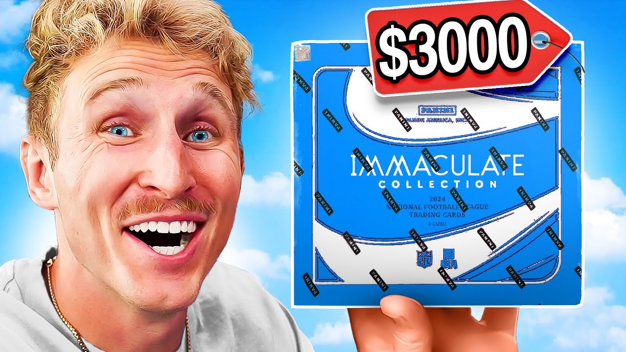 YouTube post by @Meags for Whatnot. Caption reads: My Most Expensive Sports Card Opening… EVER!.