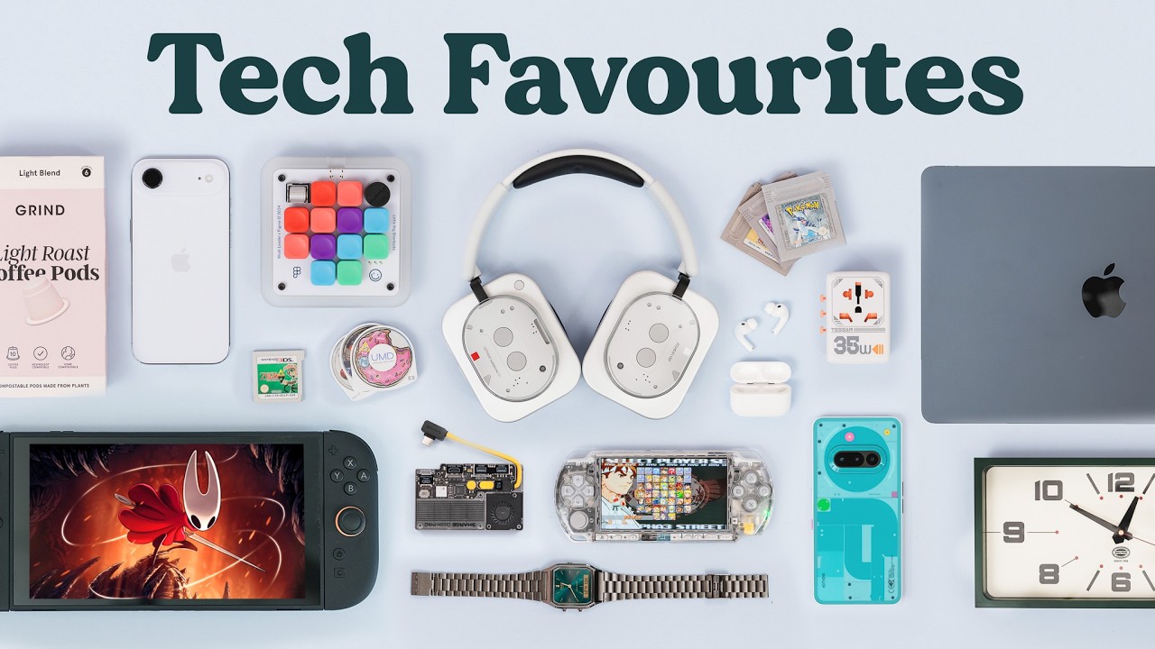 YouTube post by @ByteReview for SHARGE. Caption reads: My Tech Favourites and Regrets of 2025!.