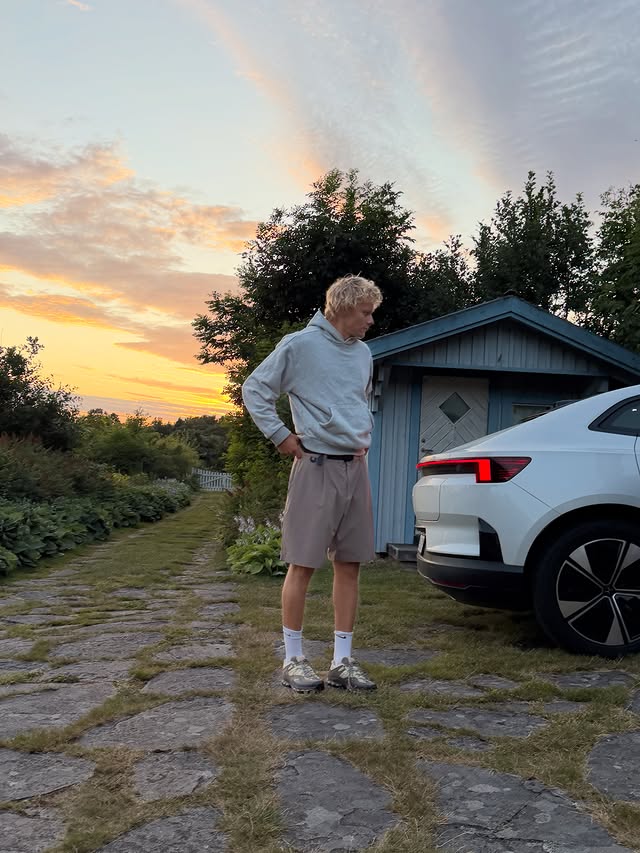 Instagram post by @ahmanhellvigbeach for Polestar. Caption reads: Summer adventures with @polestarcars ☀️ Here is....