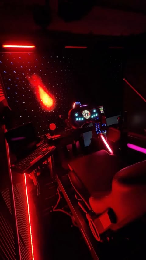 Instagram post by @uni_truck for Philips Hue. Caption reads: Lighting System for My Racing Rig with @philipshue....