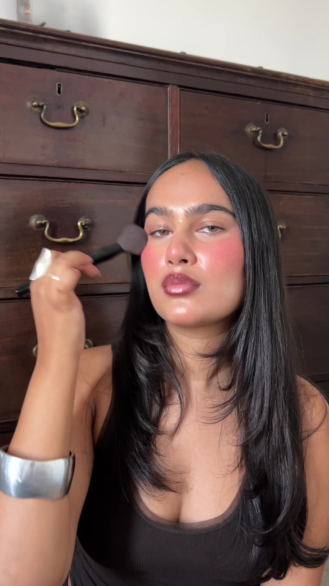 TikTok post by @davinakareer for Collection Cosmetics. Caption reads: my signature look under £40 using ....