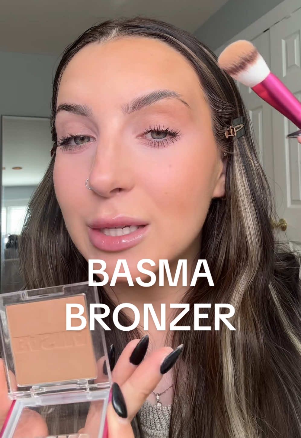 TikTok post by @lexirosenstein for BASMA Beauty. Caption reads: This brand deserves more hype!! the finish on this....