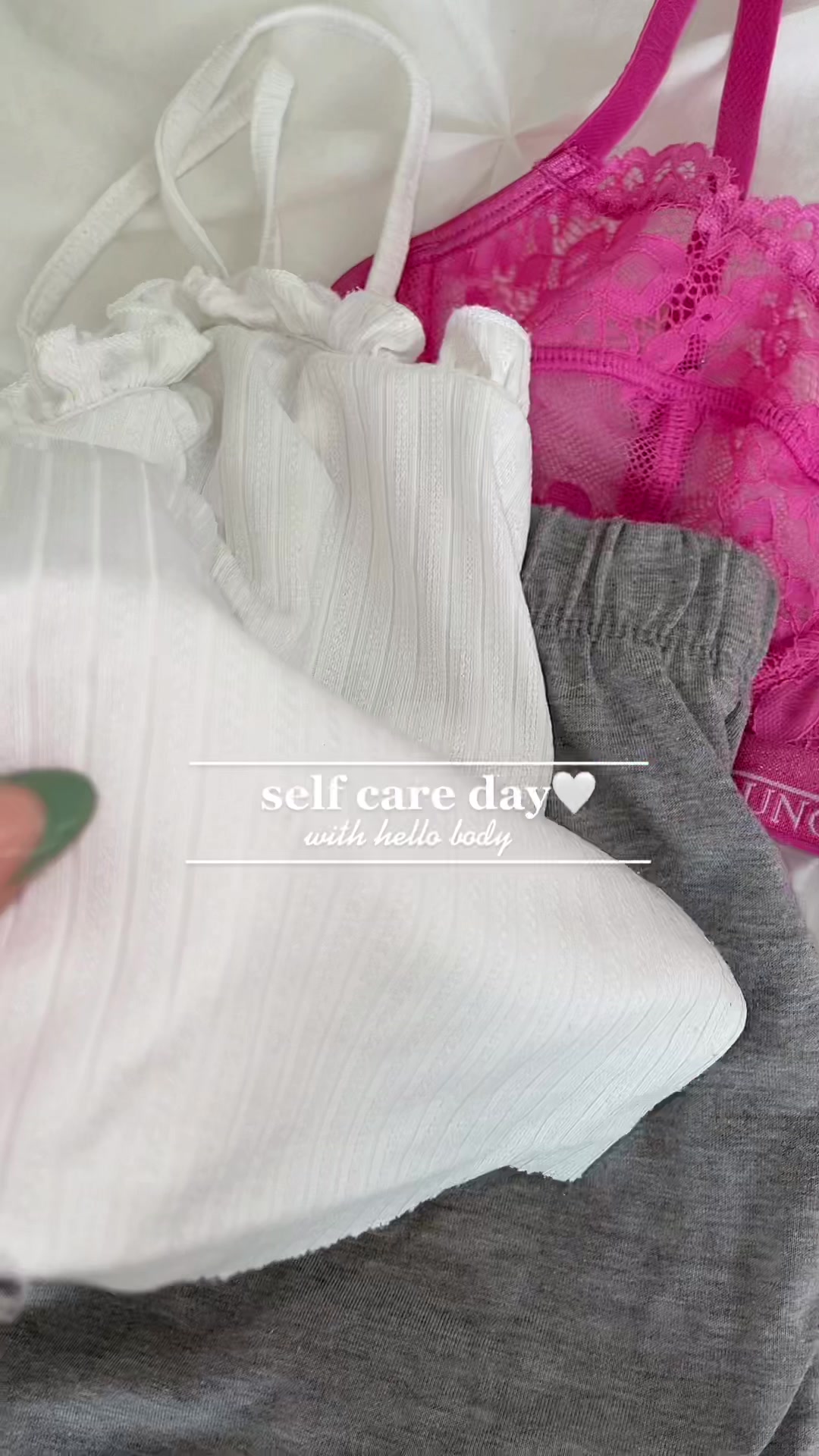 TikTok post by @love.liilyy for HelloBody. Caption reads: self care day 🤍🧖🏼‍♀️| @HelloBody #HBKissnrich....