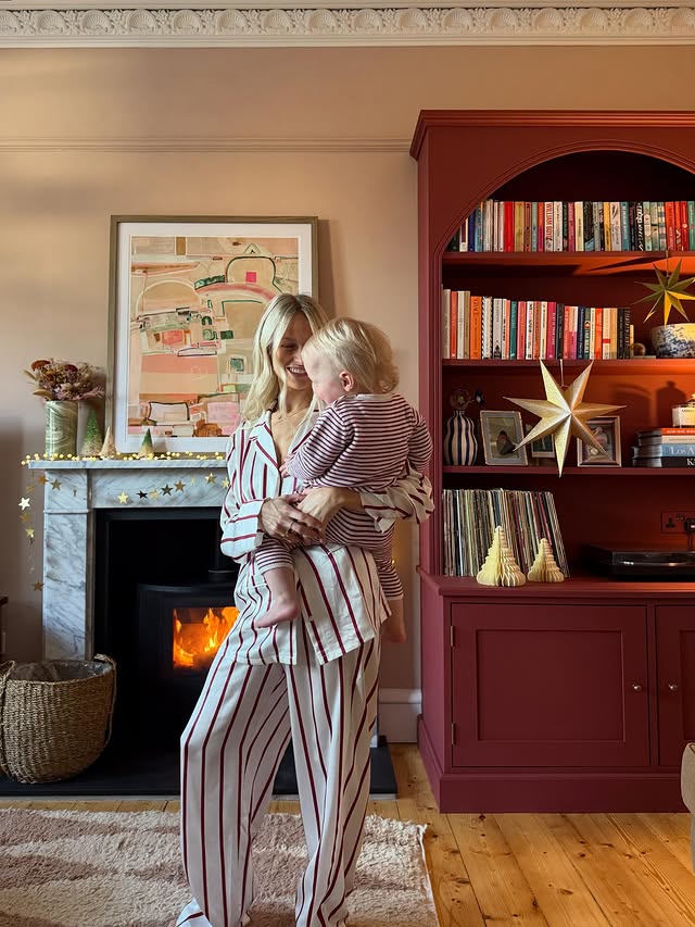 Instagram post by @joannalari for The White Company. Caption reads: Quiet moments at home wearing @thewhitecompany 💫....