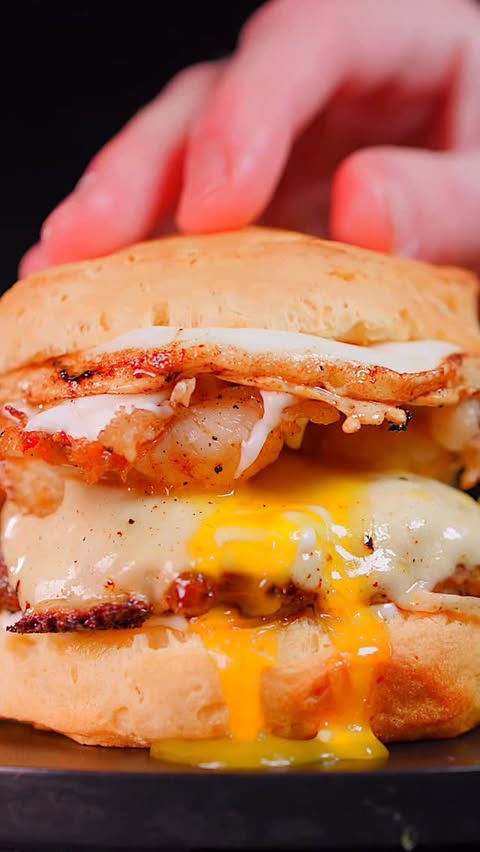 Instagram post by @colin.wingerter_ for Oats Overnight. Caption reads: Breakfast Biscuit Sandwich Paired with....