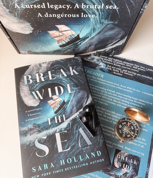 Instagram post by @milesofpages for Wednesday Books. Caption reads: Break Wide the Sea:⁣ ⁣ Thank you @wednesdaybooks....