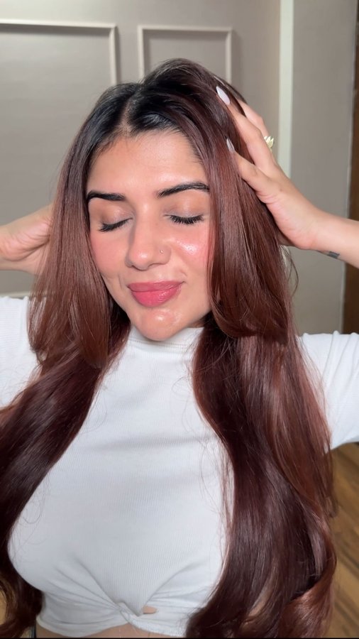 Instagram post by @dishabatra08 for Dove India. Caption reads: Comment HAIR 🫶🏻

Literally took my hair from....