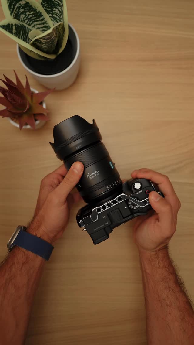 Instagram post by @toldbynick for SIRUI Imaging. Caption reads: [...] f1.4 full frame autofocus lens by....