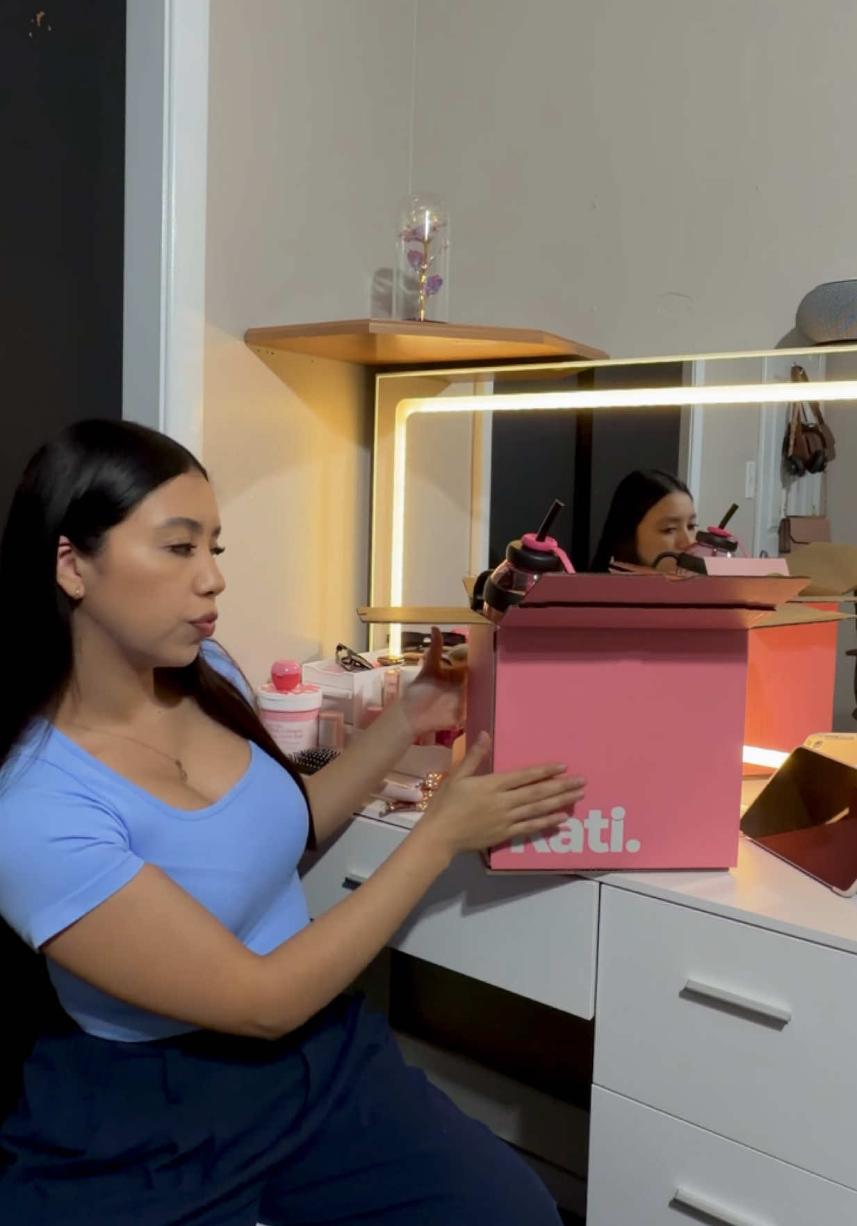 TikTok post by @marianmar88 for Kati Beauty NYC. Caption reads: Makeup unboxing @Kati Beauty NYC 💕🎀 #makeup....