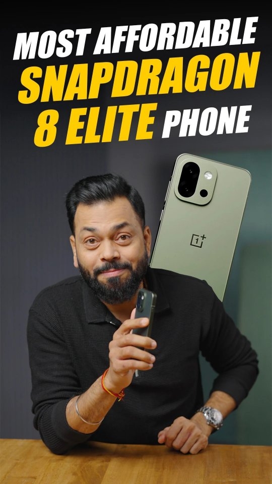 Instagram post by @trakintech for OnePlus India. Caption reads: OnePlus 13s - Best Compact Phone Under Rs....