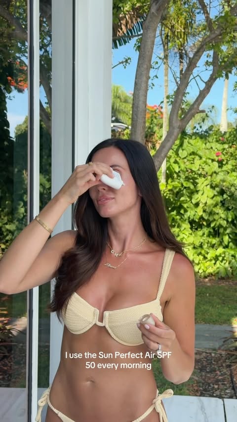 Instagram post by @ellievwatkins for LOOKFANTASTIC. Caption reads: [...] protected, glowing skin available....
