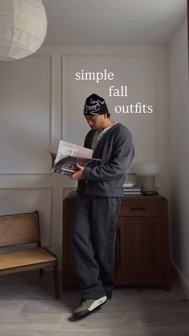 Instagram post by @carlkho_ for boohooMAN. Caption reads: Simple Fall outfits for your rotation 🍂....