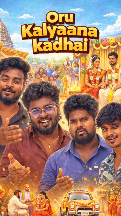 Instagram post by @subramanian__sethu for Poorvika. Caption reads: Oru kalyaana kadhai😝 #vettipayanvenkat....