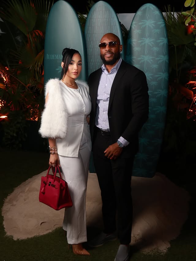 Instagram post by @marte06 for Audemars Piguet. Caption reads: Art Basel Miami 2025 with my beautiful wife was....