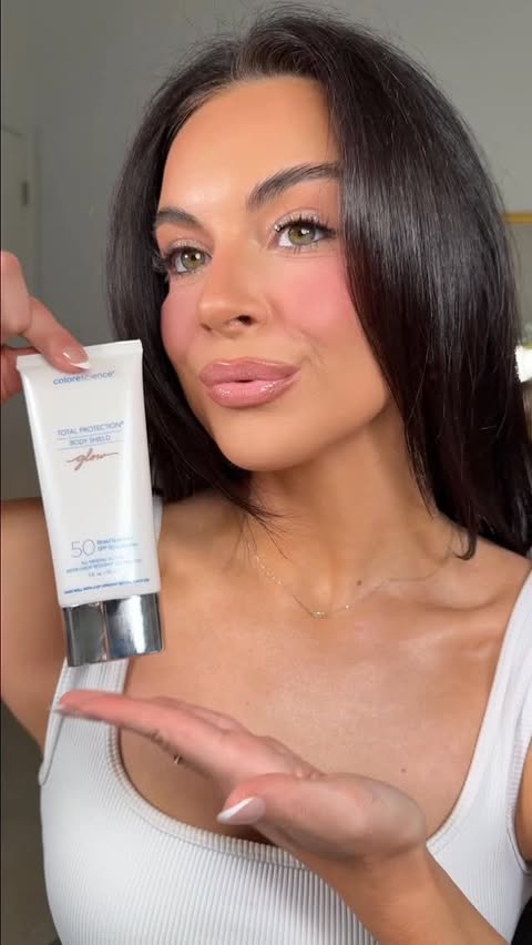 Instagram post by @victoriaengasser for Colorescience. Caption reads: [...] but make it protected 🐚✨🥥 The NEW....