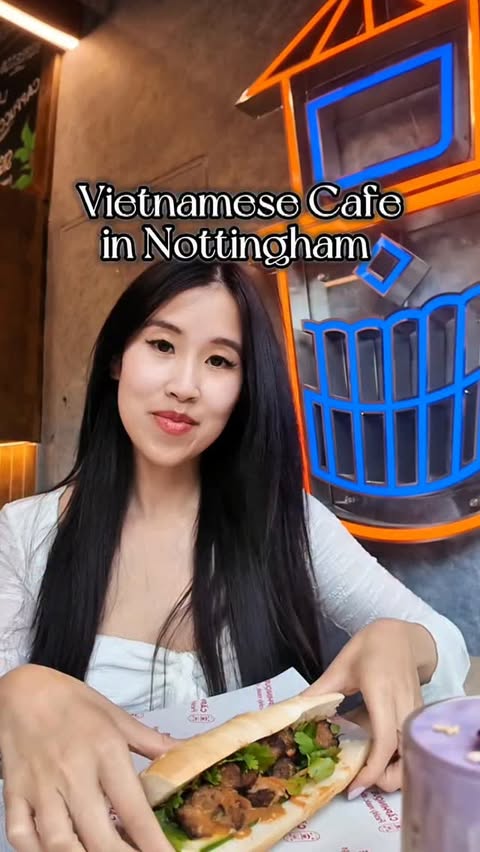 Instagram post by @caphinique for Gifted Social. Caption reads: ☁️ VIETNAMESE CAFE IN NOTTINGHAM ☁️ 📍:....