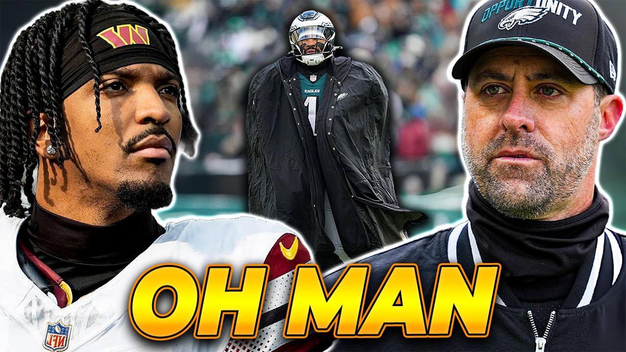 YouTube post by @thomasmottshow for Ekster. Caption reads: The Eagles suddenly have a VERY important....