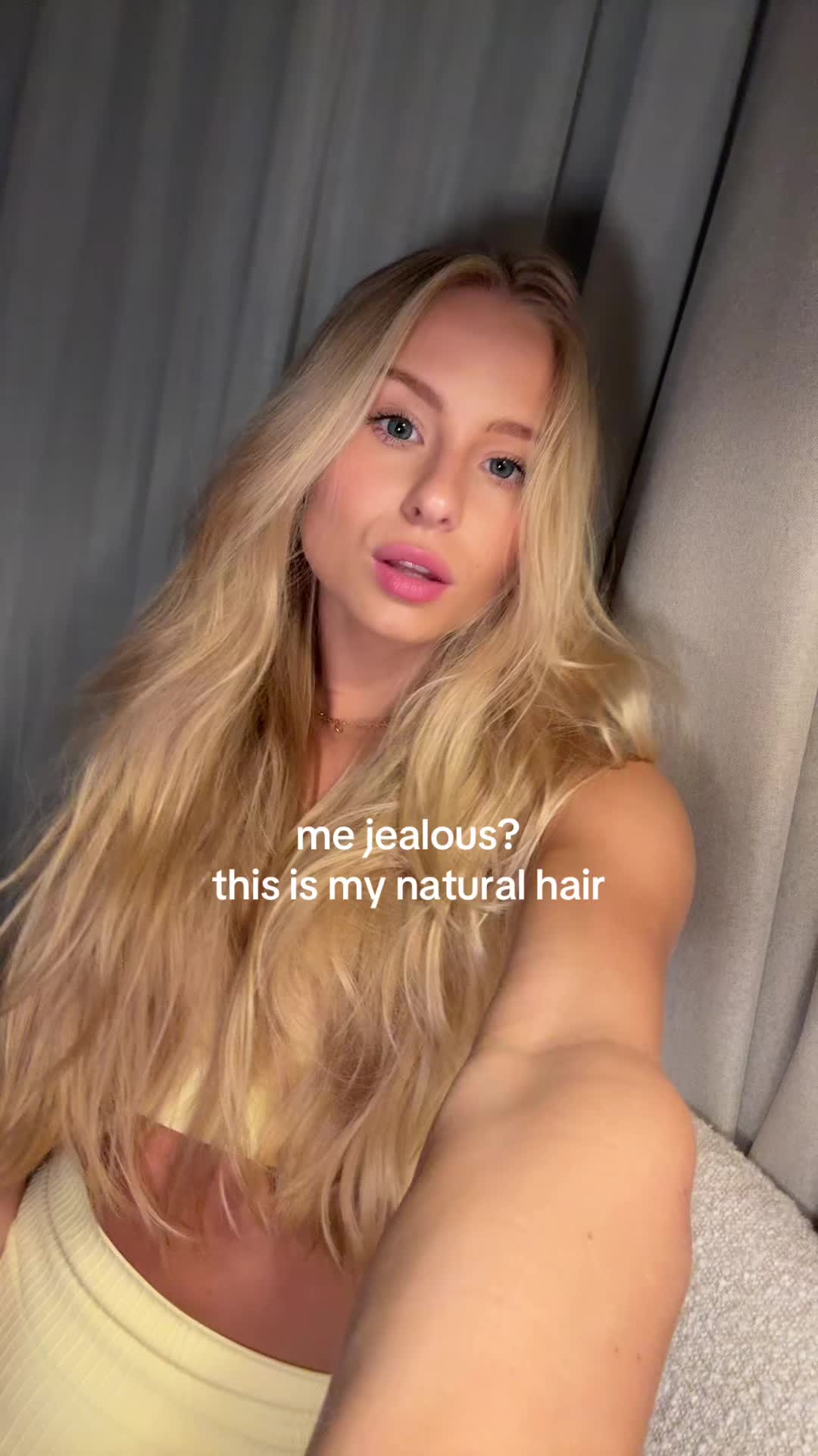 TikTok post by @.sofijabuchta for Gym Glamour. Caption reads: just a natural blonde set @Gym Glamour....