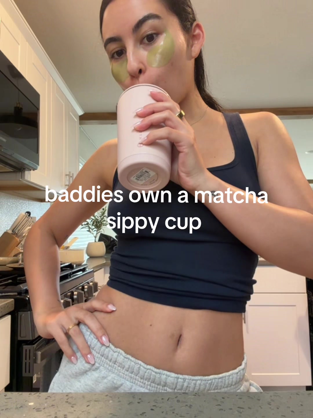 TikTok post by @kamilums for HYDROJUG. Caption reads: she’s too cute #hydrojug #matcha #tiktokshop....