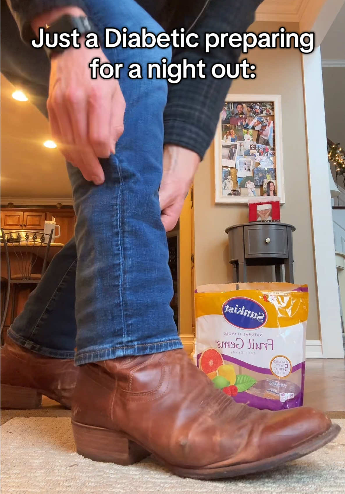 TikTok post by @nickbean50 for Tecovas. Caption reads: [...]  #diabtok #diabetes #t1d #fyp @Tecovas....