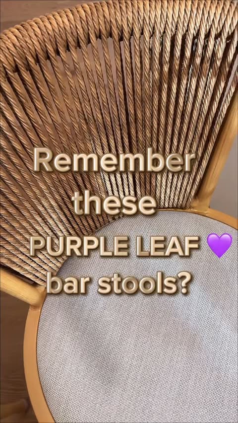 Instagram post by @olha_frunza for PURPLE LEAF. Caption reads: Amazing bar stools from @purpleleafgarden 
🔗Link....