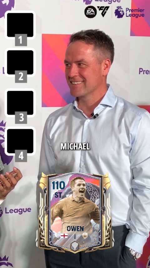 Instagram post by @de_mysterio_youtube for Premier League. Caption reads: Michael Owen Blind Ranks Fastest Premier League....