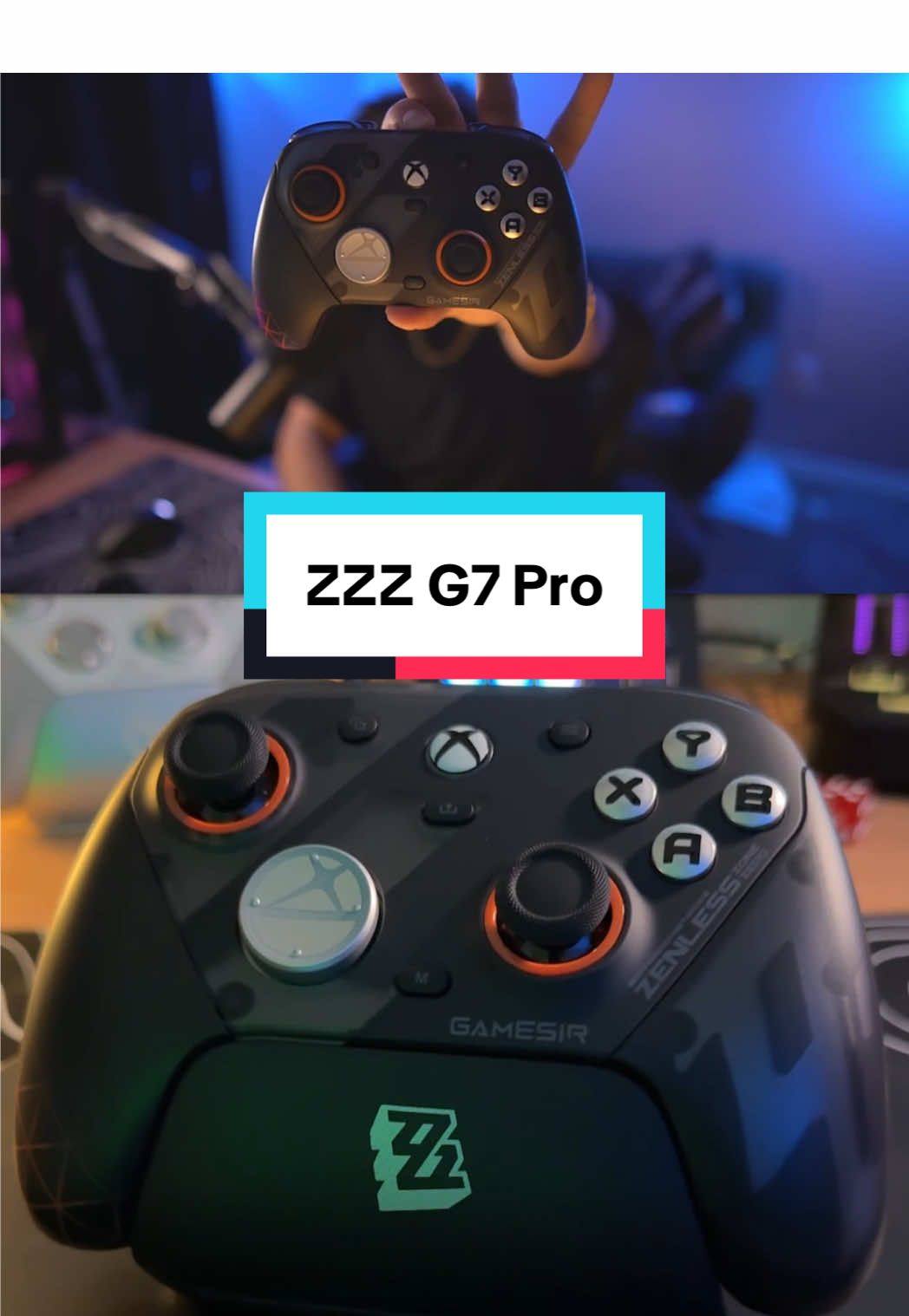 TikTok post by @finestxi3 for GameSir. Caption reads: The Gamesir G7 Pro Zenless Zone Zero Edition is....