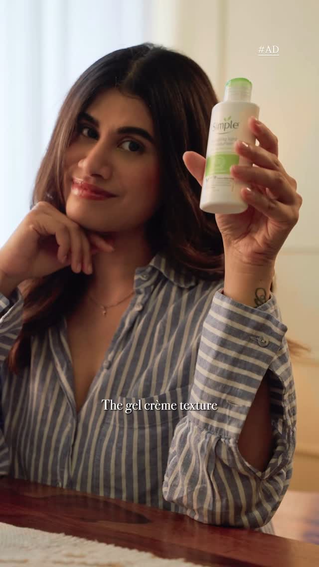 Instagram post by @malvikasitlaniofficial for Simple Skincare. Caption reads: Simple’s Hydrating Light Moisturiser = 12 hours of....