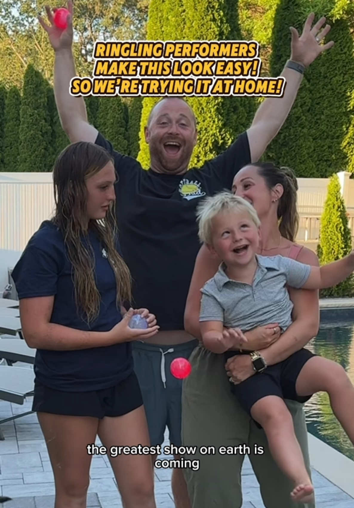 TikTok post by @veryveronicay for Ringling. Caption reads: [...] we’re leaving it to the circus pros.....