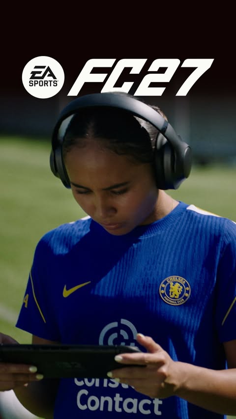 Instagram post by @alyssthomp for EA SPORTS FC. Caption reads: [...] in the moment 😅🎮 Play #FC27 now |....