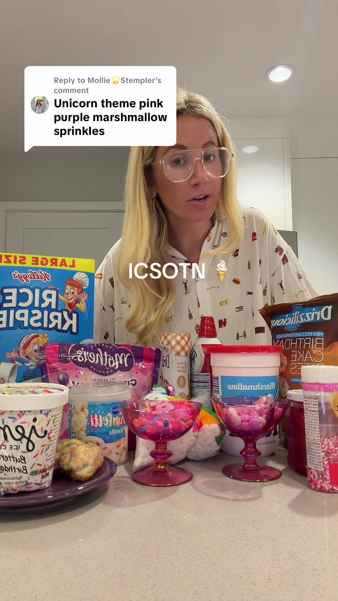 TikTok post by @creativejawns for Jeni's Splendid Ice Creams. Caption reads: Replying to @Mollie🌟Stempler when the sundae is....