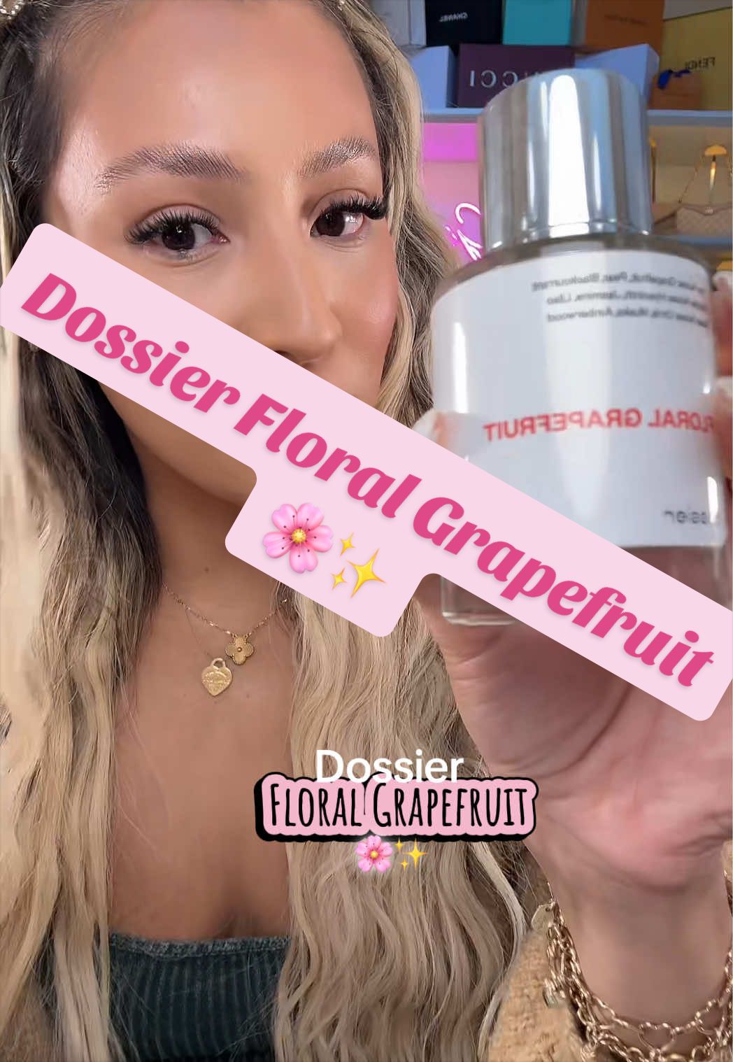 TikTok post by @giniglow for Dossier. Caption reads: 🌸✨Dossier Floral [...].