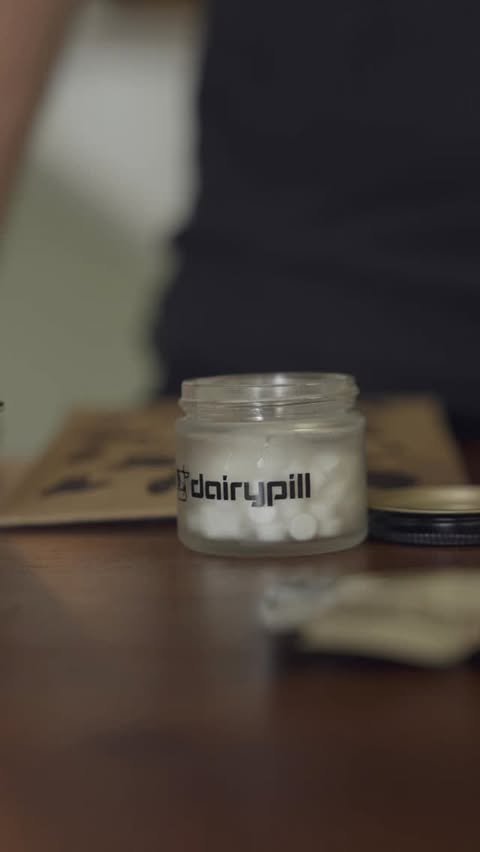 Instagram post by @chandlercooper for Dairypill. Caption reads: Love me some @dairypill.