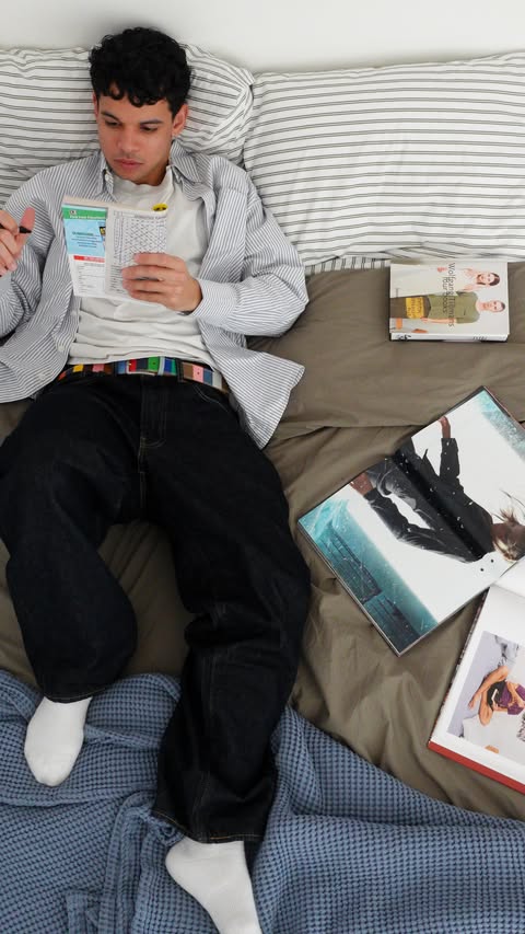 Instagram post by @justnlopez for Brooklinen. Caption reads: Best in bed with Brooklinen, because I never....