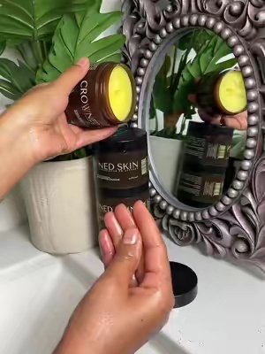 TikTok post by @jesus_is_my_life96 for Crowned Skin. Caption reads: Crowned Skin Reign & King Body Butter Duo - 2....