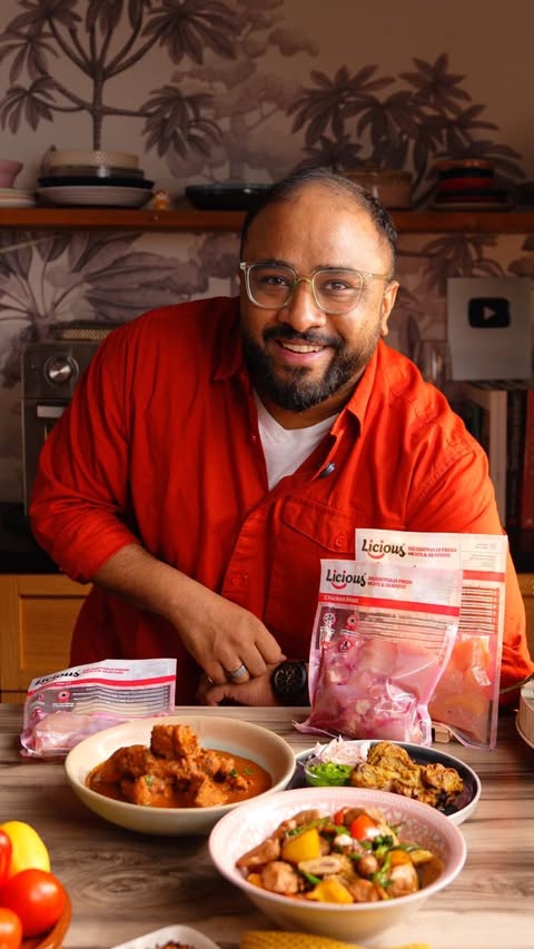 Instagram post by @chef_nehalkarkera for Licious. Caption reads: Chicken Recipes isn’t just all about protein…....