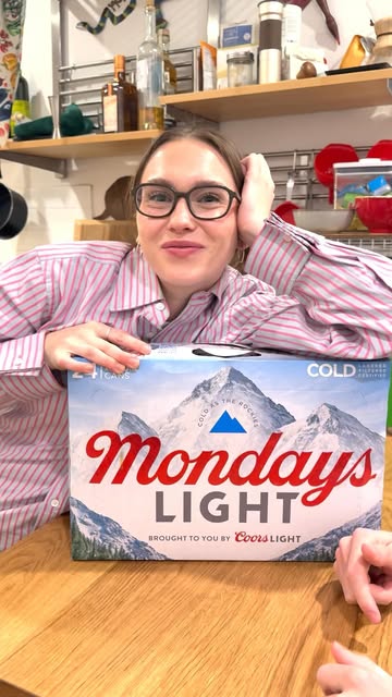 Instagram post by @veronika_iscool for Coors Light. Caption reads: Case of the Mondays? Celebrate Responsibly.....