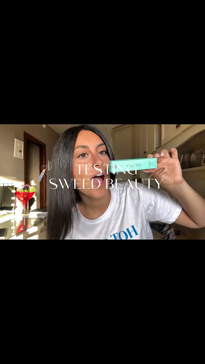 Instagram post by @miriamlandi_ for Sweed Beauty. Caption reads: Un look semplice ma d’effetto, firmato....