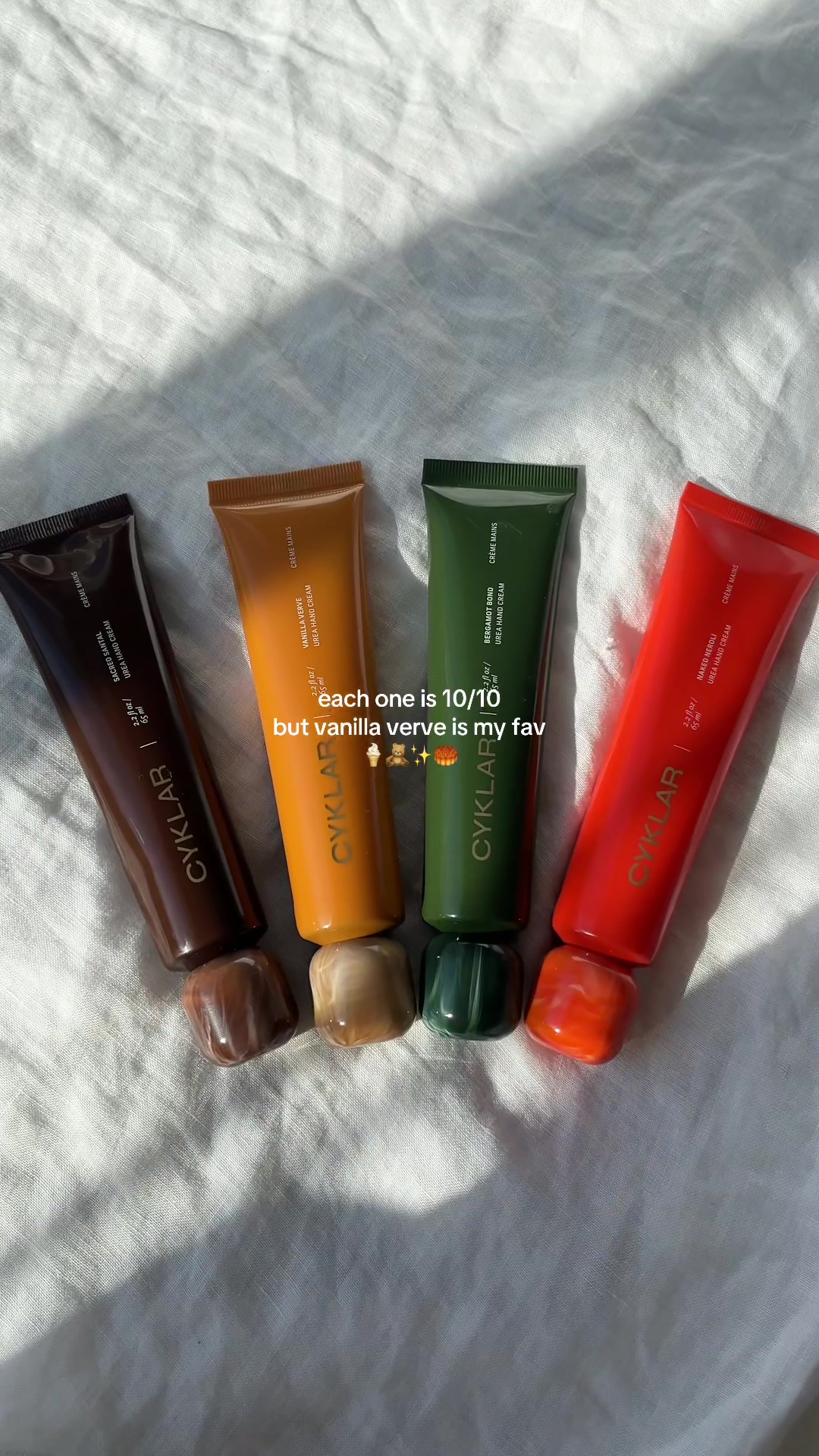 TikTok post by @raygiftfinder for CYKLAR. Caption reads: 🍦😋 #cyklar #handcream #handlotion @CYKLAR.