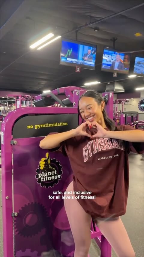 Instagram post by @nicolelaeno for Planet Fitness. Caption reads: Gym vlog @planetfitness! Register for High School....