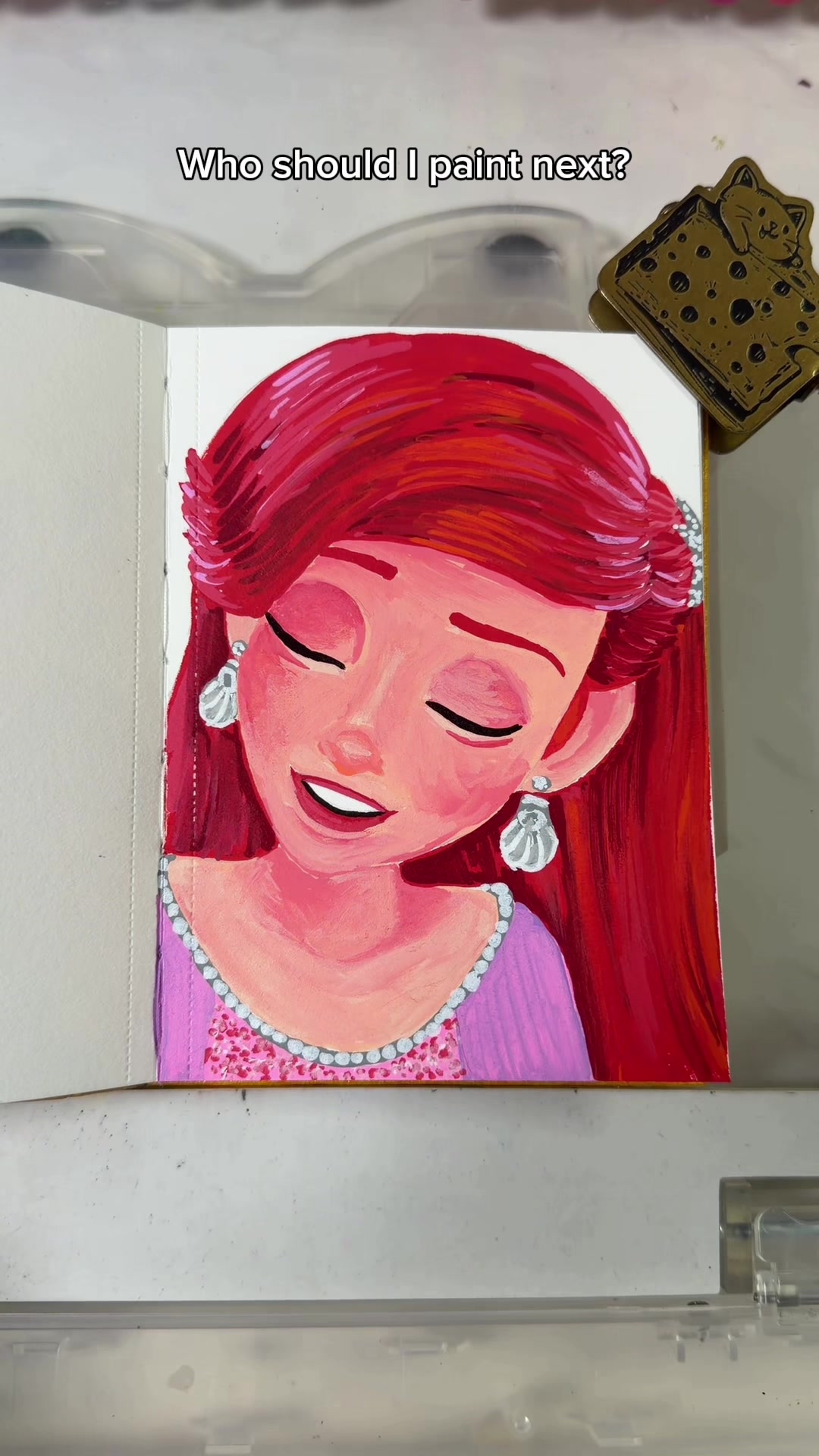 TikTok post by @valerieespino.arts for Ohuhu. Caption reads: [...] Ariel from the Little Mermaid using....