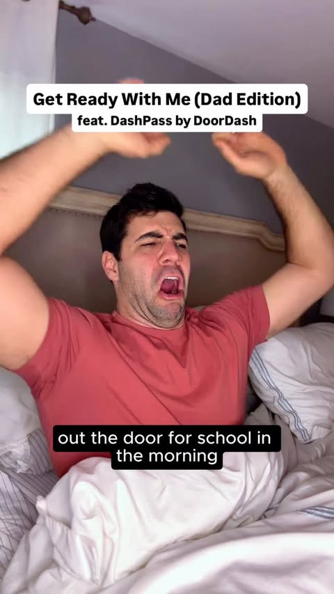 Instagram post by @jon.thedad for DoorDash. Caption reads: [...] morning routine? Survival. DashPass by....